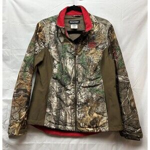 Realtree women jacket camo forest zipper pockets outdoor Sports Logo